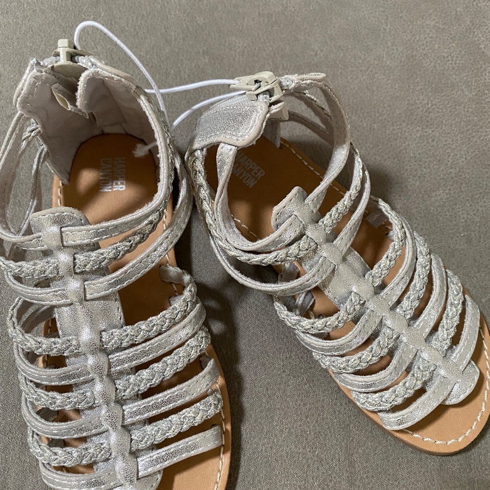 Harper Canyon Girls' Tia Strappy Sandal Silver